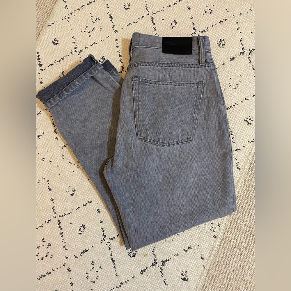 Everlane Light Gray High-Rise Straight Jeans